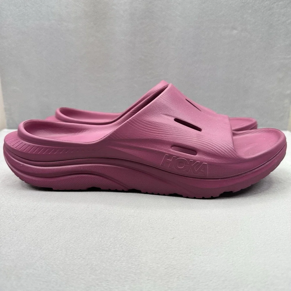Mens Size 12 Hoka One One Ora Recovery Slide 3 Sandals Raspberry Comfort Slide